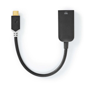 USB-C™ Adapter | USB 3.2 Gen 1 | USB-C™ Stecker | HDMI™ Buchse | 4K@60Hz | 0.20 m | Rund | Vergoldet | PVC | Anthrazit | Verpackung mit Sichtfenster und Eurolochung