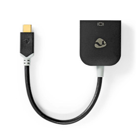 USB-C™ Adapter | USB 3.2 Gen 1 | USB-C™ Stecker | VGA Buchse | 1920x1200 | 0.20 m | Rund | Vergoldet | PVC | Anthrazit | Verpackung mit Sichtfenster und Eurolochung