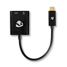 USB Multi-Port Adapter | USB 3.2 Gen 1 | USB-C™ Han | USB-C™ Hun / 3.5 mm Hunstik | 0.15 m | Runde | Nikkelplateret | PVC | Sort | Window Box