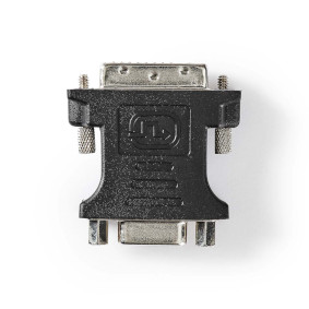 DVI adapter | DVI-I 24+5-Pin Hane | VGA hona 15p | Nickelplaterad | Rak | PVC | Svart | Låda