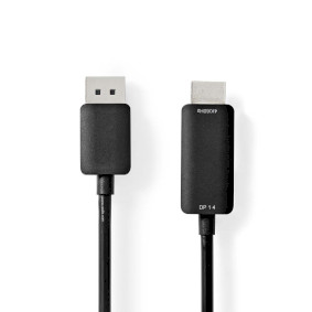 Displayport kabel | DisplayPort Zástrčka | Konektor HDMI ™ | 4K@60Hz | Poniklované | 2.00 m | Kulatý | PVC | Černá | Box