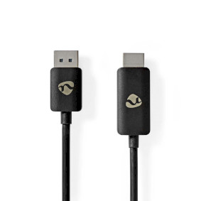 adaptateur DisplayPort | DisplayPort Mâle | HDMI™ Connecteur | 8K@30Hz | Plaqué nickel | Droit | 1.80 m | Rond | TPE | Noir | Boîte