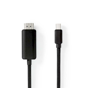 Mini câble Display Port | DisplayPort 1.4 | Mini DisplayPort mâle | HDMI™ Connecteur | 48 Gbps | Plaqué nickel | 2.00 m | Rond | PVC | Noir | Blister