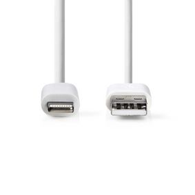 Lightning Kaapeli | USB  | Apple Lightning 8-Pin | USB-A Uros | 480 Mbps  | Niklattu  m | Pyöreä | PVC | Valkoinen | Laatikko