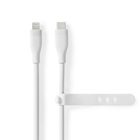 Lightning Kabel | USB 2.0 | Apple Lightning 8pinový | USB-C™ Zástrčka | 480 Mbps | Poniklované | 1.50 m | Kulatý | Silikonový | Bílá | Box