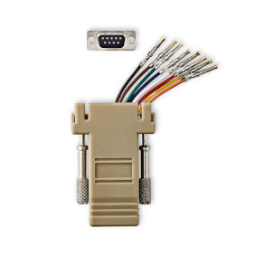 Serieller Adapter | Adapter | D-SUB 9-Pin-Buchse | RJ45 Buchse | Vernickelt | Elfenbein | Box