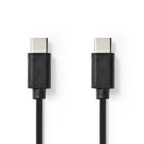 USB Cable | USB 2.0 | USB-C™ Male | USB-C™ Male | 60 W | 480 Mbps | Nickel Plated | 1.00 m | Round | PVC | Black | Box
