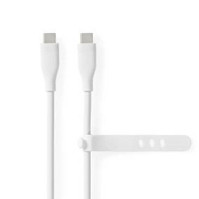 USB Cable | USB 2.0 | USB-C™ Male | USB-C™ Male | 60 W | 480 Mbps | Nickel Plated | 1.50 m | Round | Silicone | White | Box