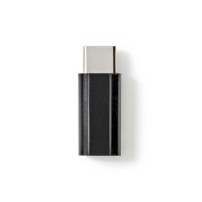 Adaptateur USB-C™ | USB 2.0 | USB-C™ Mâle | USB Micro-B femelle | 480 Mbps | Rond | Plaqué nickel | Noir | Boîte