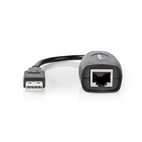 Active USB Cable, USB 1.1, USB-A Male, RJ45 Female, 12 Mbps, 0.20 m, Round, Nickel Plated, PVC, Copper
