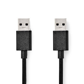 Câble USB | USB 3.2 Gen 1 | USB-A Mâle | USB-A Mâle | 5 Gbps | Plaqué nickel | 2.00 m | Rond | PVC | Noir | Boîte