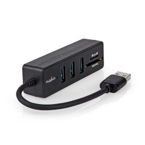 Hub USB | USB-A Mâle | 3x USB A Femelle | 5-Port port(s) | USB 3.2 Gen 1 | Alimenté par port USB | 5 Gbps | SD & MicroSD