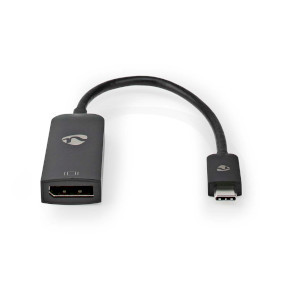 USB-adapter | USB 3.2 Gen 1 | USB-C™ Hane | DisplayPort Hona | 0.20 m | Rund | Nickelplaterad | PVC | Svart | Låda