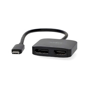 USB-C™ Sovitin | USB 3.2 Gen 1 | USB-C™ Uros | DisplayPort Naaras / HDMI™ Ulostulo | 8K@30Hz | 0.20 m | Pyöreä | Niklattu | Musta | Laatikko