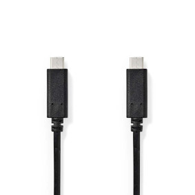 Câble USB | USB 3.2 Gen 1 | USB-C™ Mâle | USB-C™ Mâle | 60 W | 4K@60Hz | 5 Gbps | Plaqué nickel | 1.00 m | Rond | PVC | Noir | Boîte