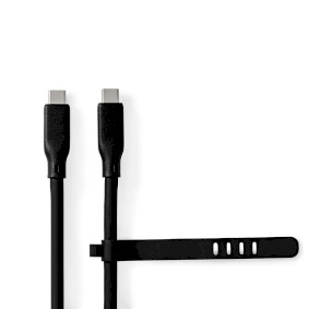 Cable USB | USB 3.2 Gen 1 | USB-C™ Macho | USB-C™ Macho | 60 W | 8K@30Hz | 5 Gbps | Niquelado | 1.50 m | Redondo | Silicona | Negro | Caja