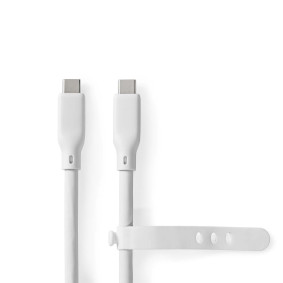 USB-kabel | USB 3.2 Gen 1 | USB-C™ Hann | USB-C™ Hann | 60 W | 4K@60Hz | 5 Gbps | Nikkel belagt | 1.50 m | Rund | Silikon | Hvit | Boks