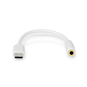 Adaptador USB | USB 2.0 | USB-C™ Macho | 3.5 mm hembra | 0.10 m | Redondo | Niquelado | PVC | Blanco | Caja