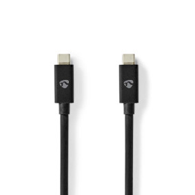 USB-Kabel | USB 4.0 Gen 2x2 | USB-C™ Male | USB-C™ Male | 240 W | 8K@60Hz | 20 Gbps | Vernikkeld | 2.00 m | Rond | PVC | Zwart | Doos