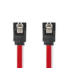 SATA kabel | 3 Gbps | SATA 7-Pin Hun | SATA 7-Pin Hun | Nikkel belagt | 0.50 m | Flatt | PVC | Rød | Boks