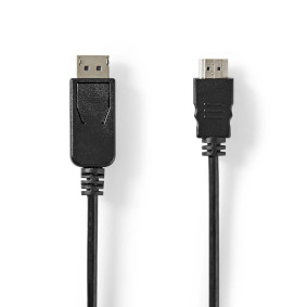DisplayPort kaapeli | DisplayPort uros | HDMI™ liitin | 4K@60Hz | Niklattu | 2.00 m | Pyöreä | PVC | Musta | Label