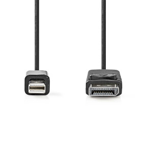 Cable DisplayPort negro RS PRO, con. A: Mini Display Port macho, con. B:  DisplayPort macho, long. 2m