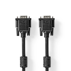 VGA-Kabel | VGA Stecker | VGA Stecker | Vernickelt | Maximale Auflösung: 1280x768 | 2.00 m | Rund | ABS | Schwarz | Label