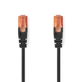 Kat 6 kabel | RJ45 Han | RJ45 Han | U/UTP | 0.50 m | Runde | PVC | Sort | Label