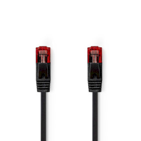 Cable de red CAT6 | RJ45 macho | RJ45 macho | U/UTP | 1.00 m | Snagless | Plano | PVC | Negro | Label