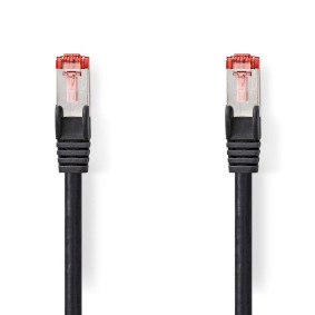 Kat 6 kabel | RJ45 Han | RJ45 Han | S/FTP | 0.25 m | Runde | LSZH | Sort | Label
