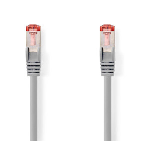 CAT6 Network Cable | RJ45 Male | RJ45 Male | S/FTP | 10.0 m | Round | LSZH | Grey | Label
