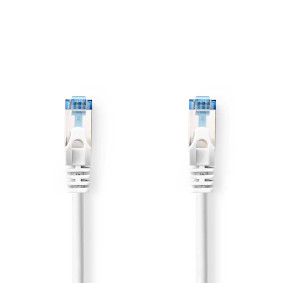 CAT6a Cable | S/FTP | RJ45 Male | RJ45 Male | 1.00 m | Round | LSZH | White | Label