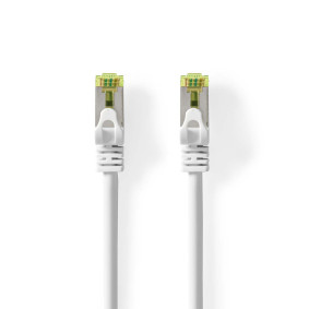 Síťový kabel CAT7 | S / FTP | RJ45 Zástrčka | RJ45 Zástrčka | 1.00 m | Snagless | Kulatý | LSZH | Bílá | Label