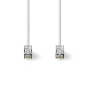 Cable de red Cat 8.1 | S/FTP | RJ45 macho | RJ45 macho | 1.00 m | Redondo | LSZH | Blanco | Label