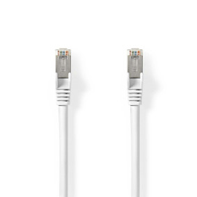 Síťový kabel Cat 8.1 | S / FTP | RJ45 Zástrčka | RJ45 Zástrčka | 15.0 m | Kulatý | LSZH | Bílá | Label