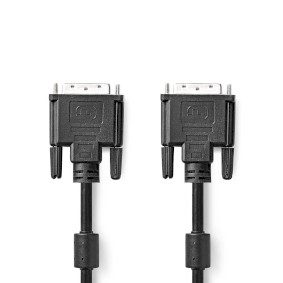 HDMI™ Cable, HDMI™ Connector, DVI-D 24+1-Pin Male, 1080p, Nickel Plated, 2.00 m, Straight, PVC, Black