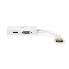 DisplayPort adapter | DisplayPort Han | DVI-D 24+1-Pins Hun HDMI™ Hun / VGA Hun | | Guldplateret | Skiftelig | 0.20 m | Runde | ABS | ABS Hvid | Blister
