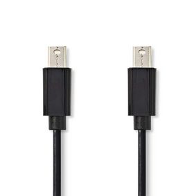 Mini DisplayPort-Kabel | DisplayPort 1.2 | Mini-DisplayPort Male | Mini-DisplayPort Male | 21.6 Gbps | Vernikkeld | 1.00 m | Rond | PVC | Zwart | Polybag