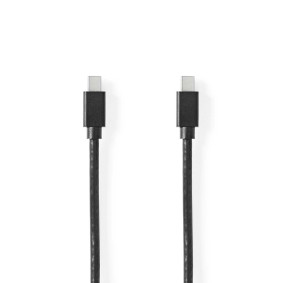 Mini câble Display Port | DisplayPort 1.4 | Mini DisplayPort mâle | Mini DisplayPort mâle | 48 Gbps | Plaqué nickel | 2.00 m | Rond | PVC | Noir | Sac en Plastique