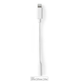 Adaptador | Lightning de Apple 8-pin | 3.5 mm hembra | Niquelado | 0.10 m | Redondo | TPE