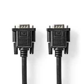 VGA kabel | VGA Zástrčka | VGA Zásuvka | Poniklované | Maximální rozlišení: 1280x800 | 3.00 m | Kulatý | ABS | Černá | Obálka