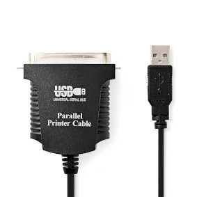 parallellkabel | USB-A Hane | Centronics 36-stifts hane | Nickelplaterad | 2.00 m | Rund | PVC | Kuvert