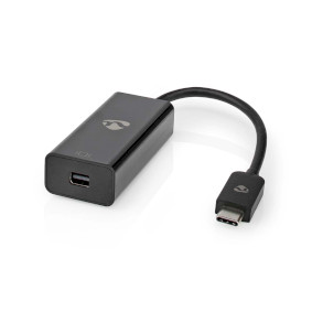 Adaptateur USB-C™ | USB 3.2 Gen 1 | USB-C™ Mâle | Mini DisplayPort Femelle | 8K@60Hz | 0.20 m | Rond | Plaqué nickel | PVC | Noir | Sac en Plastique