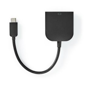USB-C™ Adapter | USB 3.2 Gen 1 | USB-C™ Stecker | DVI-D 24+1-Pin Buchse | 1080p | 0.20 m | Rund | Vernickelt | PVC | Schwarz | Plastikbeutel