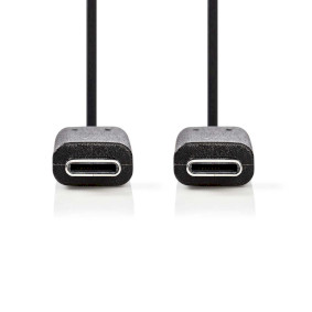 USB kaapeli | USB 3.2 Gen 1 | USB-C™ Uros | USB-C™ Uros | 4K@60Hz | 5 Gbps | Niklattu | 2.00 m | Pyöreä | PVC | Musta | Muovipussi