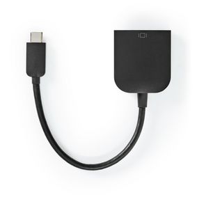 USB-C™ Adapter | USB 3.2 Gen 1 | USB-C™ Dugasz | VGA Aljzat | 1920x1200 | 5 Gbps | 0.20 m | Kerek | Nikkelezett | PVC | Fekete | Műanyag Zacskó