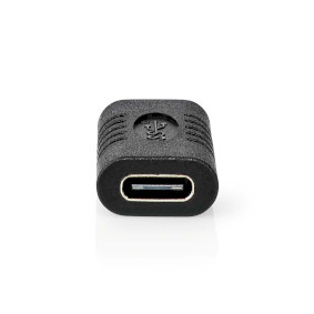 USB-C™ Adapter, USB 3.2 Gen 2, USB-C™ Female, USB-C™ Female, 4K@60Hz, 10 Gbps, Round, Nickel Plated, Black