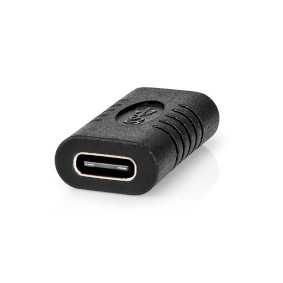 Adaptateur USB-C™ | USB 3.2 Gen 2 | USB-C™ Femelle | USB-C™ Femelle | 4K@60Hz | 10 Gbps | Rond | Plaqué nickel | Noir | Enveloppe