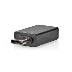 Adaptador USB-C™ | USB 3.2 Gen 1 | USB-C™ Macho | USB-A Hembra | 5 Gbps | OTG | Redondo | Niquelado | Negro | Caja