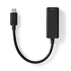 USB-nätverkskort | USB 3.2 Gen 1 | 2.5 Gbps | USB-C™ Hane | RJ45 Hona | 0.2 m | Rund | Guldplaterad | Förtent Koppar | Svart | Plastpåse